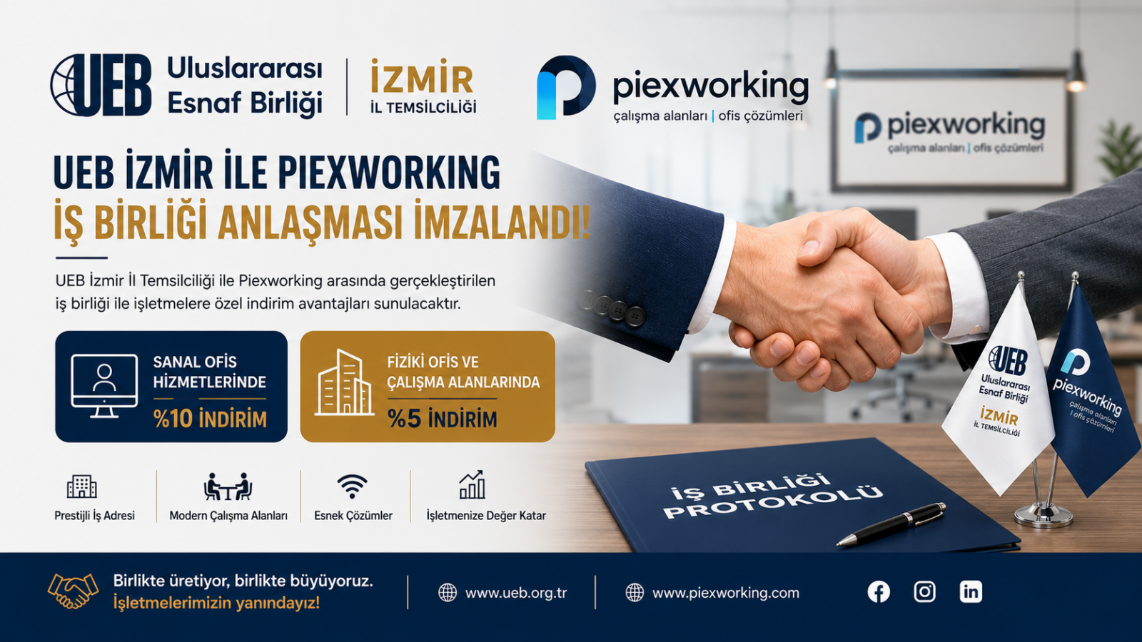 UEB İzmir ile Piexworking Arasında İş Birliği Anlaşması İmzalandı